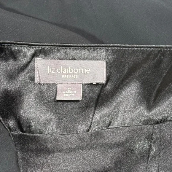 Liz Claiborne Black Chiffon Midi Dress – Women's XS/S - Picture 6 of 8
